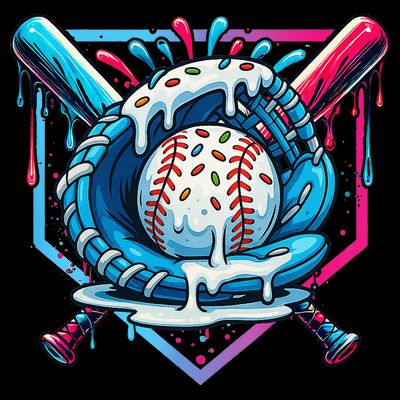 Baseball Drip For Ice Cream Drip Baseball T-Shirt