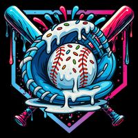 Baseball Drip For Ice Cream Drip Baseball T-Shirt