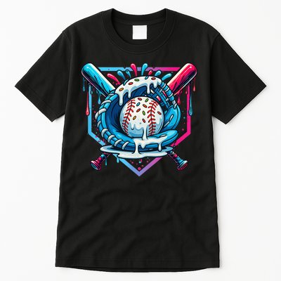 Baseball Drip For Ice Cream Drip Baseball Tall T-Shirt