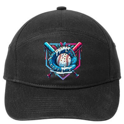 Baseball Drip For Ice Cream Drip Baseball 7-Panel Snapback Hat