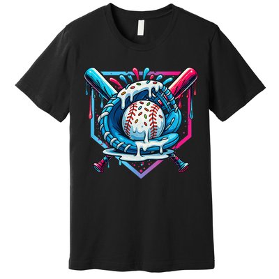 Baseball Drip For Ice Cream Drip Baseball Premium T-Shirt