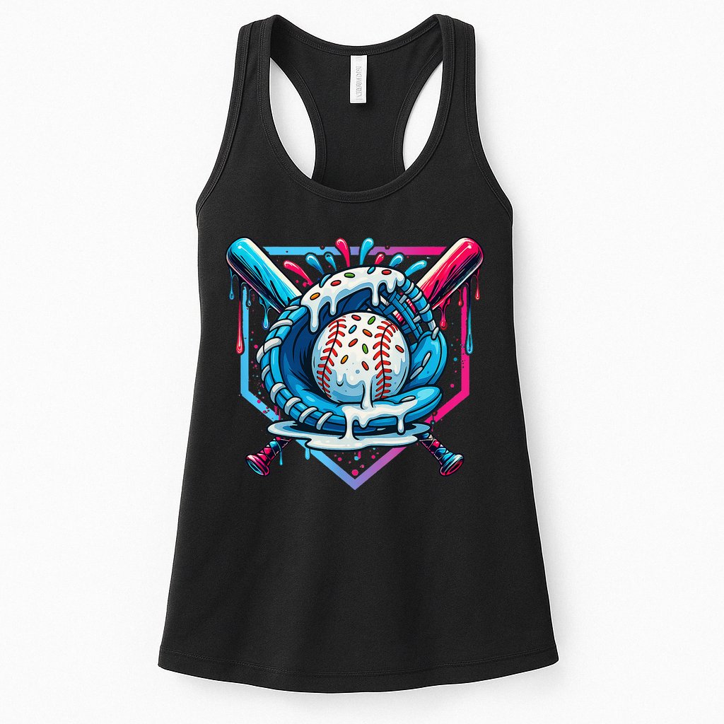 Baseball Drip For Ice Cream Drip Baseball Womens Tank Top