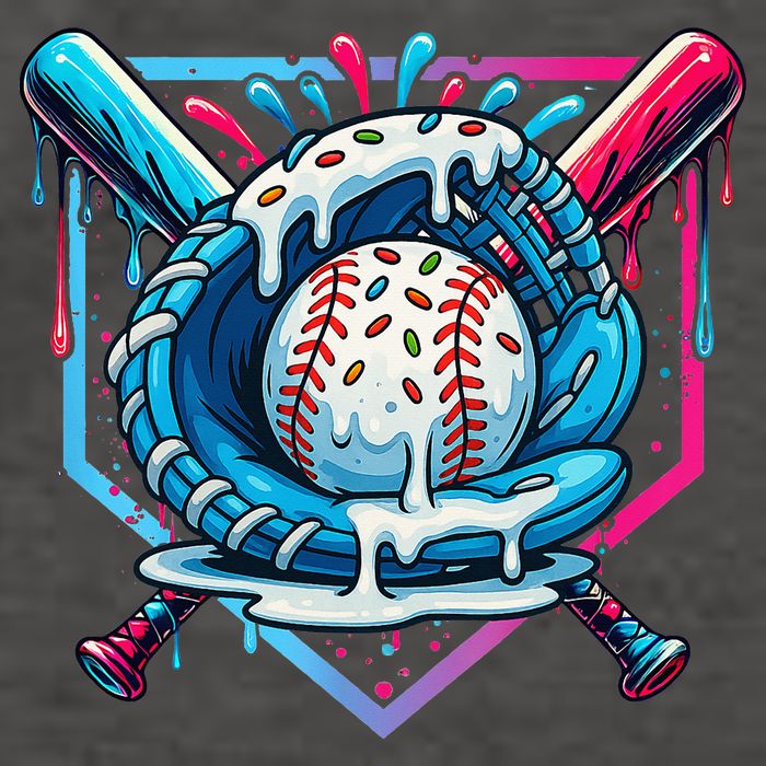 Baseball Drip For Ice Cream Drip Baseball Vector Backpack