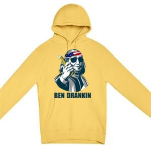 Ben Drankin Franklin Us President 4th Of July Beer Ing Cool Gift Premium Pullover Hoodie