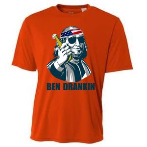 Ben Drankin Franklin Us President 4th Of July Beer Ing Cool Gift Cooling Performance Crew T-Shirt