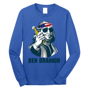 Ben Drankin Franklin Us President 4th Of July Beer Ing Cool Gift Long Sleeve Shirt