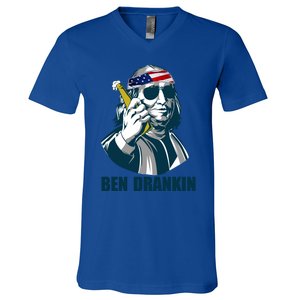 Ben Drankin Franklin Us President 4th Of July Beer Ing Cool Gift V-Neck T-Shirt