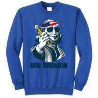 Ben Drankin Franklin Us President 4th Of July Beer Ing Cool Gift Tall Sweatshirt