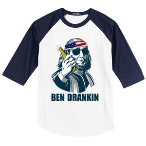 Ben Drankin Franklin Us President 4th Of July Beer Ing Cool Gift Baseball Sleeve Shirt