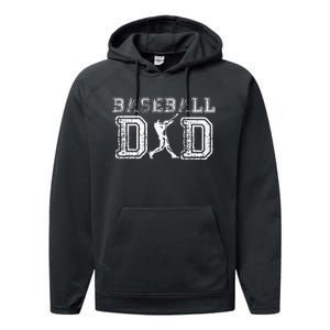 Baseball Dad Funny Fathers Day Gift For Daddy Papa Father Performance Fleece Hoodie