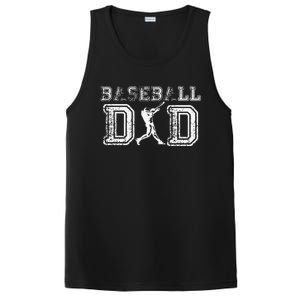 Baseball Dad Funny Fathers Day Gift For Daddy Papa Father PosiCharge Competitor Tank