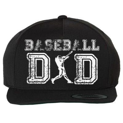 Baseball Dad Funny Fathers Day Gift For Daddy Papa Father Wool Snapback Cap