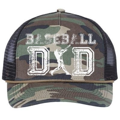 Baseball Dad Funny Fathers Day Gift For Daddy Papa Father Retro Rope Trucker Hat Cap