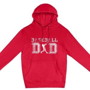 Baseball Dad Funny Fathers Day Gift For Daddy Papa Father Premium Pullover Hoodie