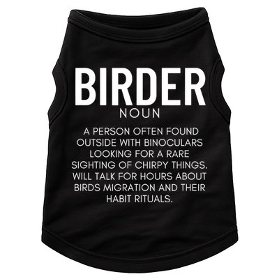 Birder Definition Funny Bird Watching Doggie Tank