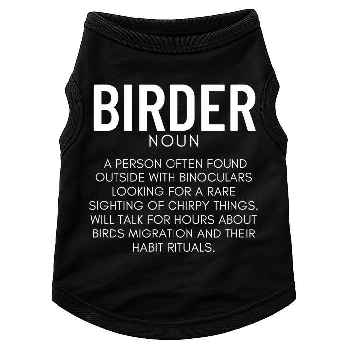 Birder Definition Funny Bird Watching Doggie Tank