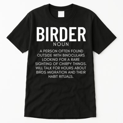 Birder Definition Funny Bird Watching Tall T-Shirt