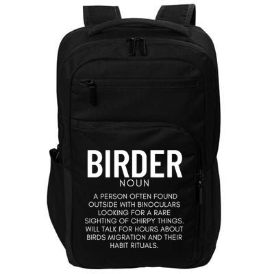 Birder Definition Funny Bird Watching Impact Tech Backpack