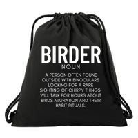 Birder Definition Funny Bird Watching Drawstring Bag