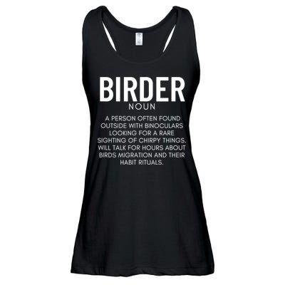 Birder Definition Funny Bird Watching Ladies Essential Flowy Tank
