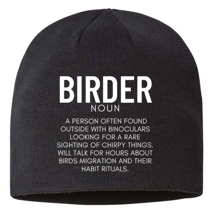 Birder Definition Funny Bird Watching Sustainable Beanie