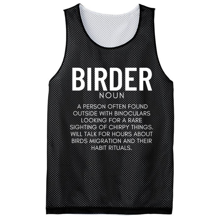 Birder Definition Funny Bird Watching Mesh Reversible Basketball Jersey Tank