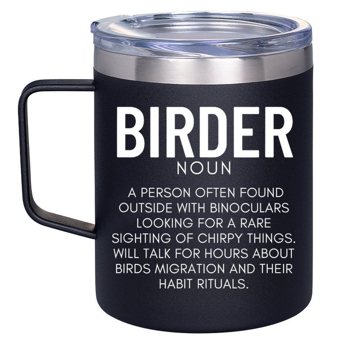 Birder Definition Funny Bird Watching 12oz Stainless Steel Coffee Mug