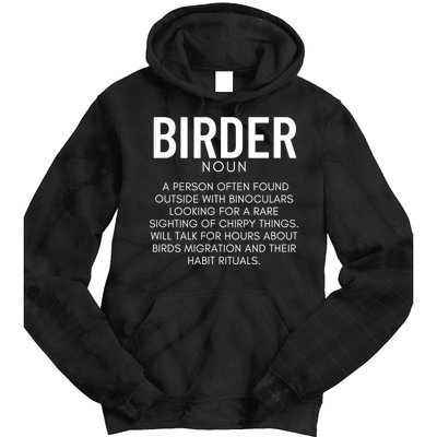 Birder Definition Funny Bird Watching Tie Dye Hoodie