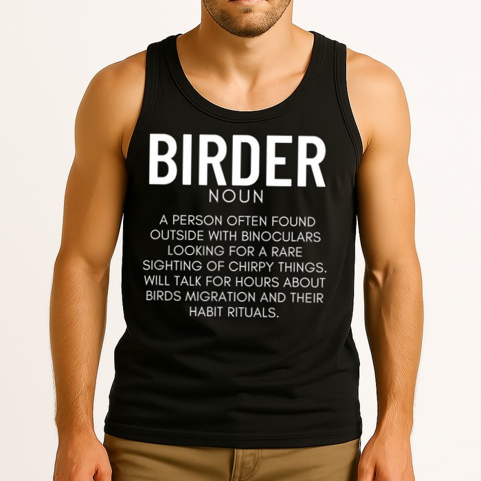 Birder Definition Funny Bird Watching Tank Top