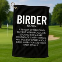 Birder Definition Funny Bird Watching Golf Towel