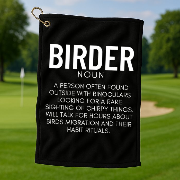 Birder Definition Funny Bird Watching Golf Towel