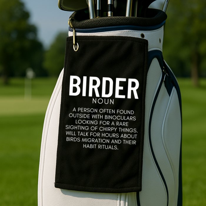 Birder Definition Funny Bird Watching Golf Towel