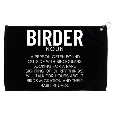 Birder Definition Funny Bird Watching Grommeted Golf Towel