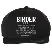 Birder Definition Funny Bird Watching Wool Snapback Cap