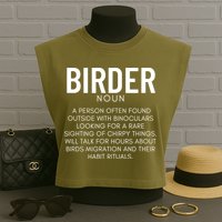 Birder Definition Funny Bird Watching Garment-Dyed Women's Muscle Tee