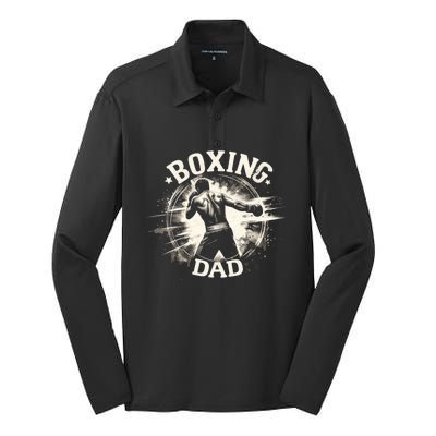 Boxing Dad FatherS Day For Boxing Lover Cute Gift Silk Touch Performance Long Sleeve Polo