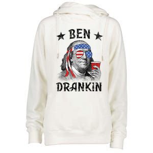 Ben Drankin Funny 4th Of July Womens Funnel Neck Pullover Hood