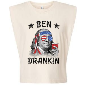 Ben Drankin Funny 4th Of July Garment-Dyed Women's Muscle Tee