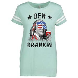 Ben Drankin Funny 4th Of July Enza Ladies Jersey Football T-Shirt