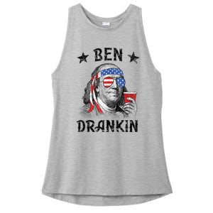 Ben Drankin Funny 4th Of July Ladies PosiCharge Tri-Blend Wicking Tank