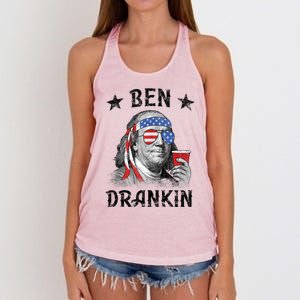 Ben Drankin Funny 4th Of July Women's Knotted Racerback Tank