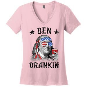 Ben Drankin Funny 4th Of July Women's V-Neck T-Shirt