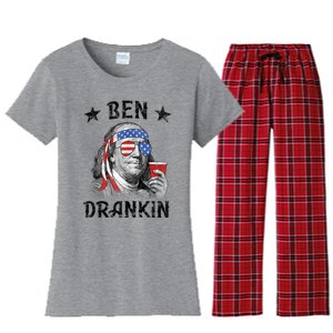 Ben Drankin Funny 4th Of July Women's Flannel Pajama Set