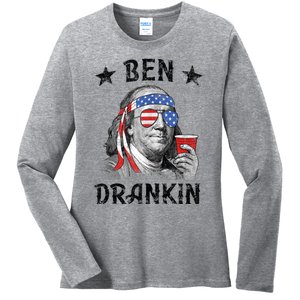 Ben Drankin Funny 4th Of July Ladies Long Sleeve Shirt