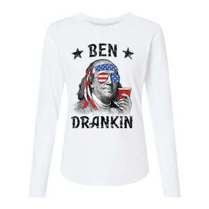 Ben Drankin Funny 4th Of July Womens Cotton Relaxed Long Sleeve T-Shirt