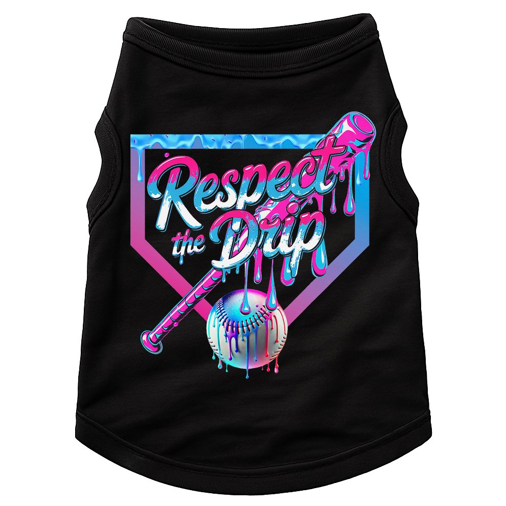 Baseball Drip For Ice Cream Drip Baseball Doggie Tank