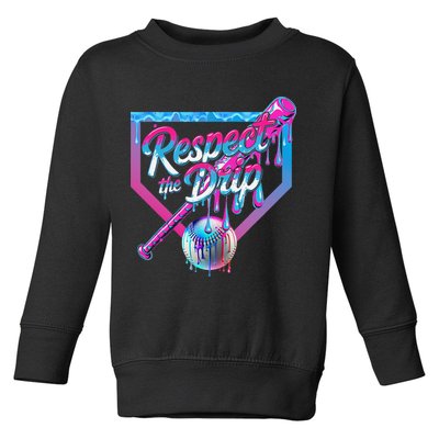 Baseball Drip For Ice Cream Drip Baseball Toddler Sweatshirt
