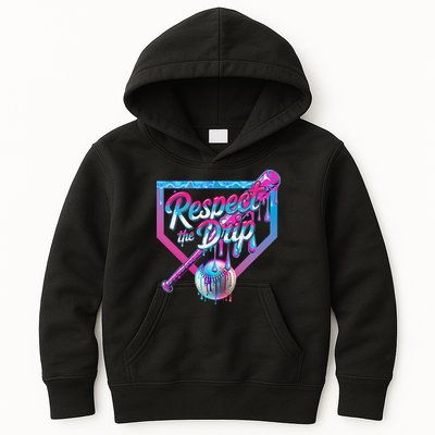 Baseball Drip For Ice Cream Drip Baseball Kids Hoodie