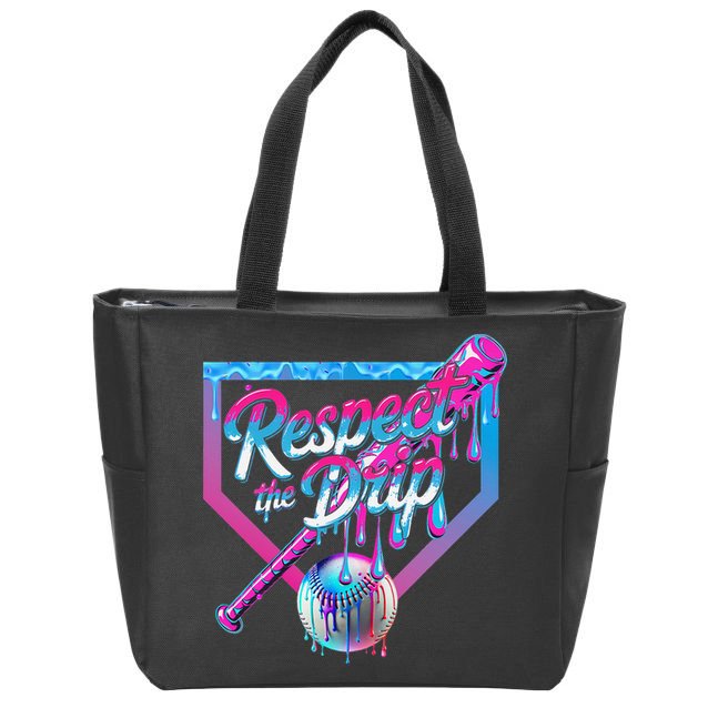 Baseball Drip For Ice Cream Drip Baseball Zip Tote Bag