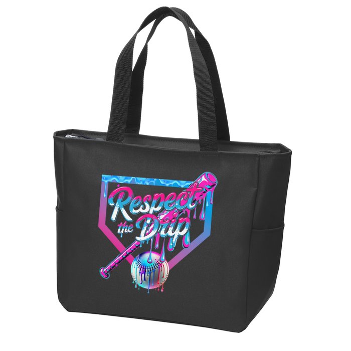 Baseball Drip For Ice Cream Drip Baseball Zip Tote Bag
